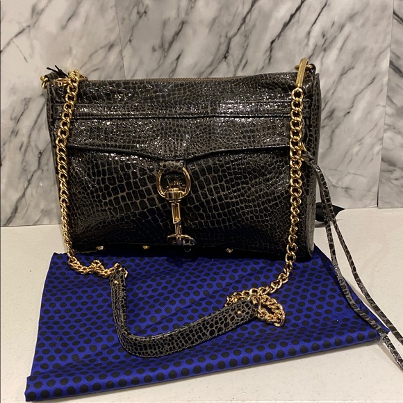 Handbags - Ok Elegant Rebecca Minkoff Black Crocodile Pattern Women's Bag